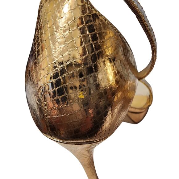 Michael Kors Women's Gold Animal Metallic Leather Platform Sandal Size 8.5 *read - Picture 7 of 10